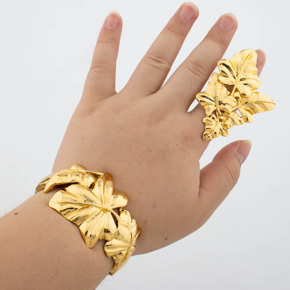 Ensemble de bijoux Bracelet et bague Design léopard