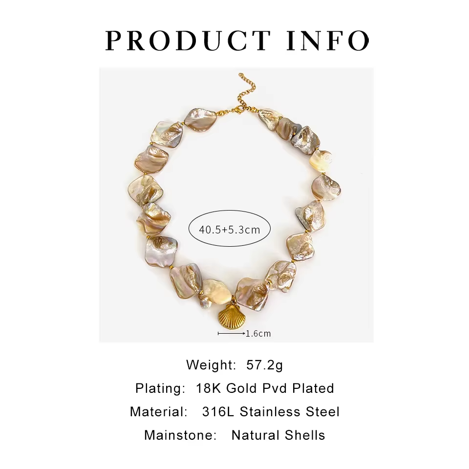 Collier ras du cou bohème en coquillage naturel pour femmes