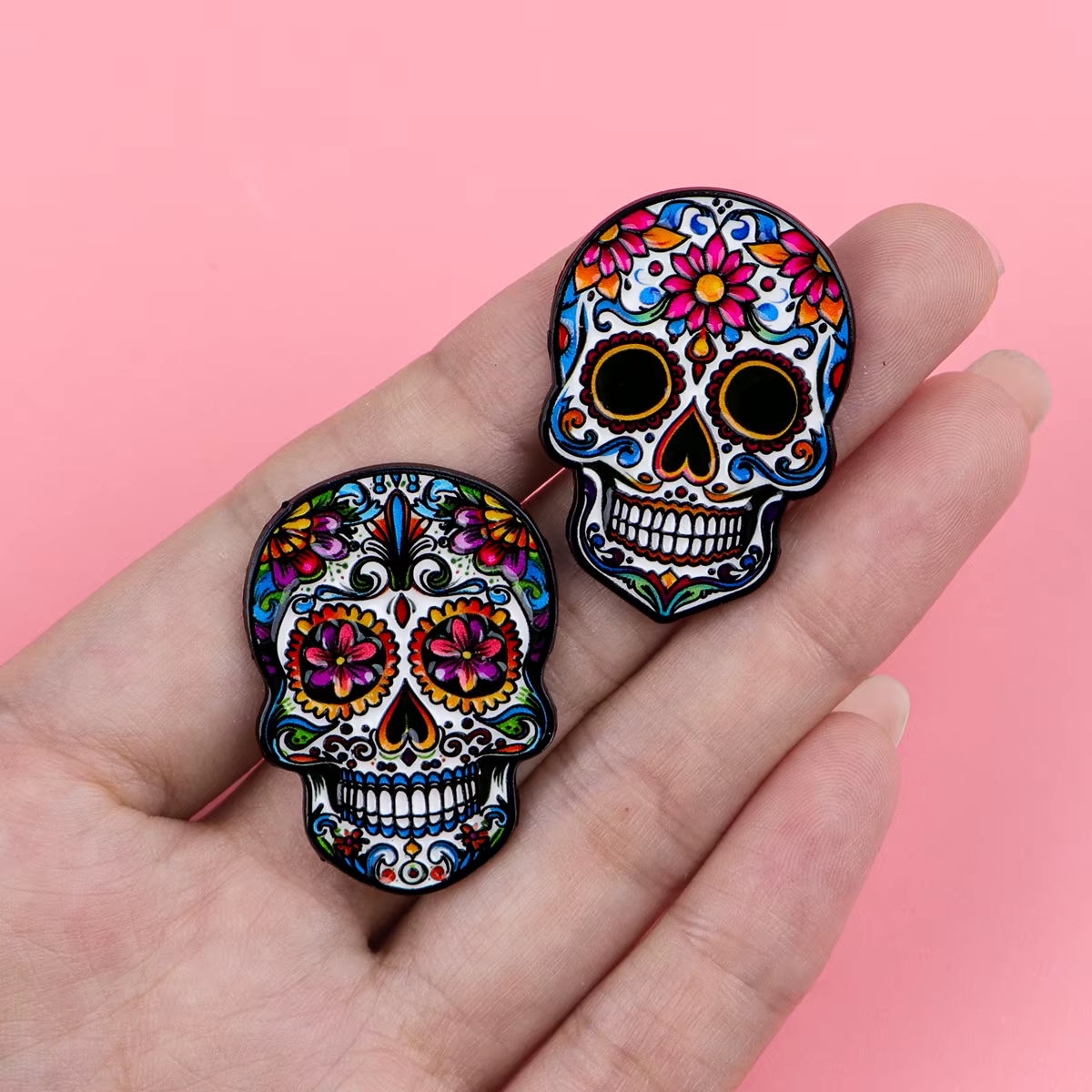 Broches en émail crâne mexicain