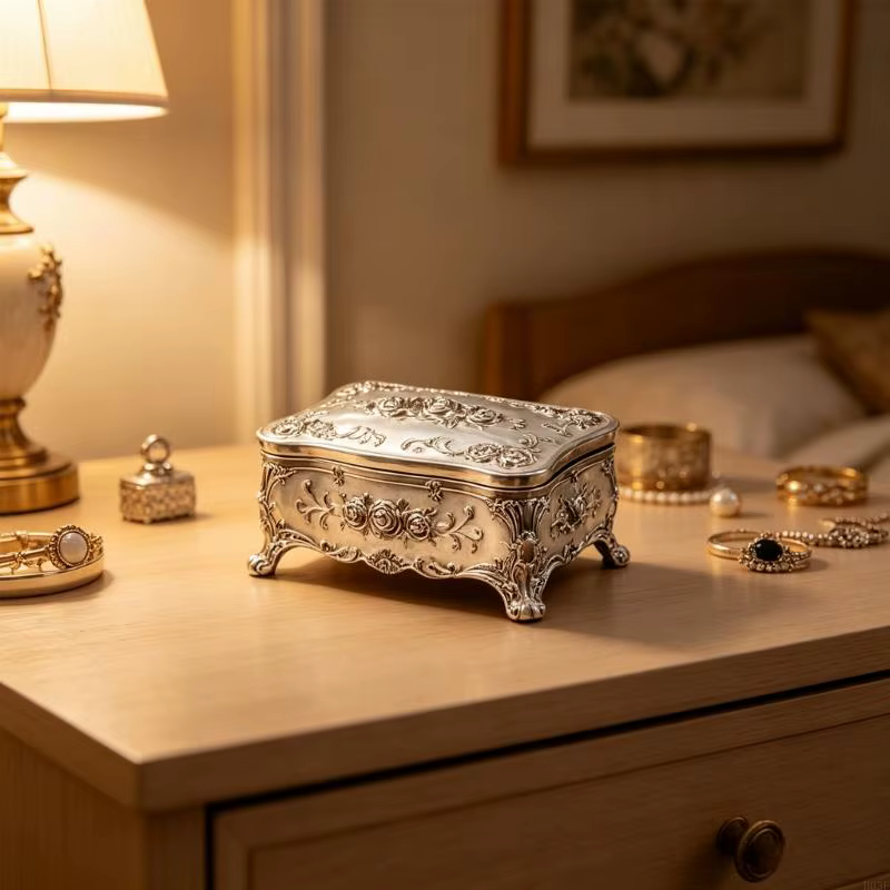 Vitrine bijoux luxueuse finition Antique