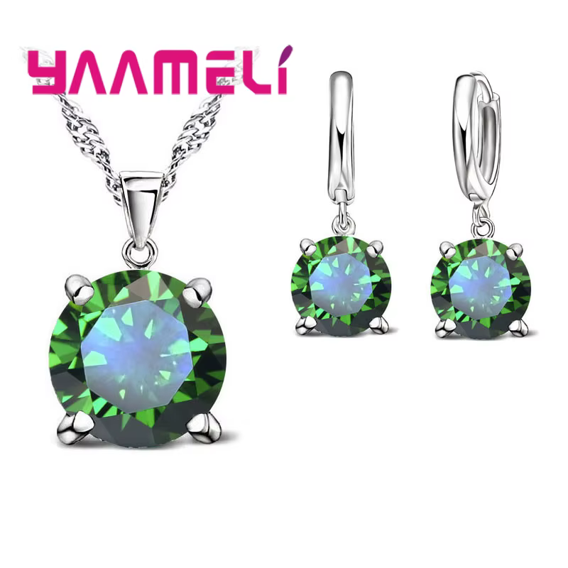 Ensembles de bijoux en argent regardé 925 pour femmes