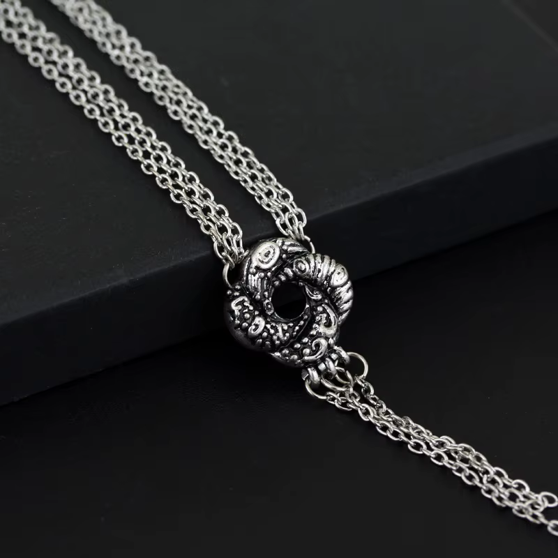 Collier Vintage Plaqué Argent avec Noeud d'Amour pour Femme