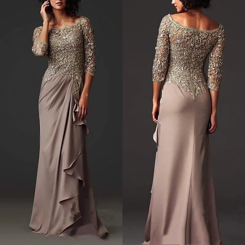 Robes de mère de la mariée marron D10