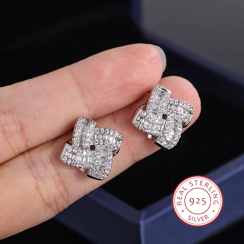 Boucles d'oreilles plaquées argent 925 pour femmes