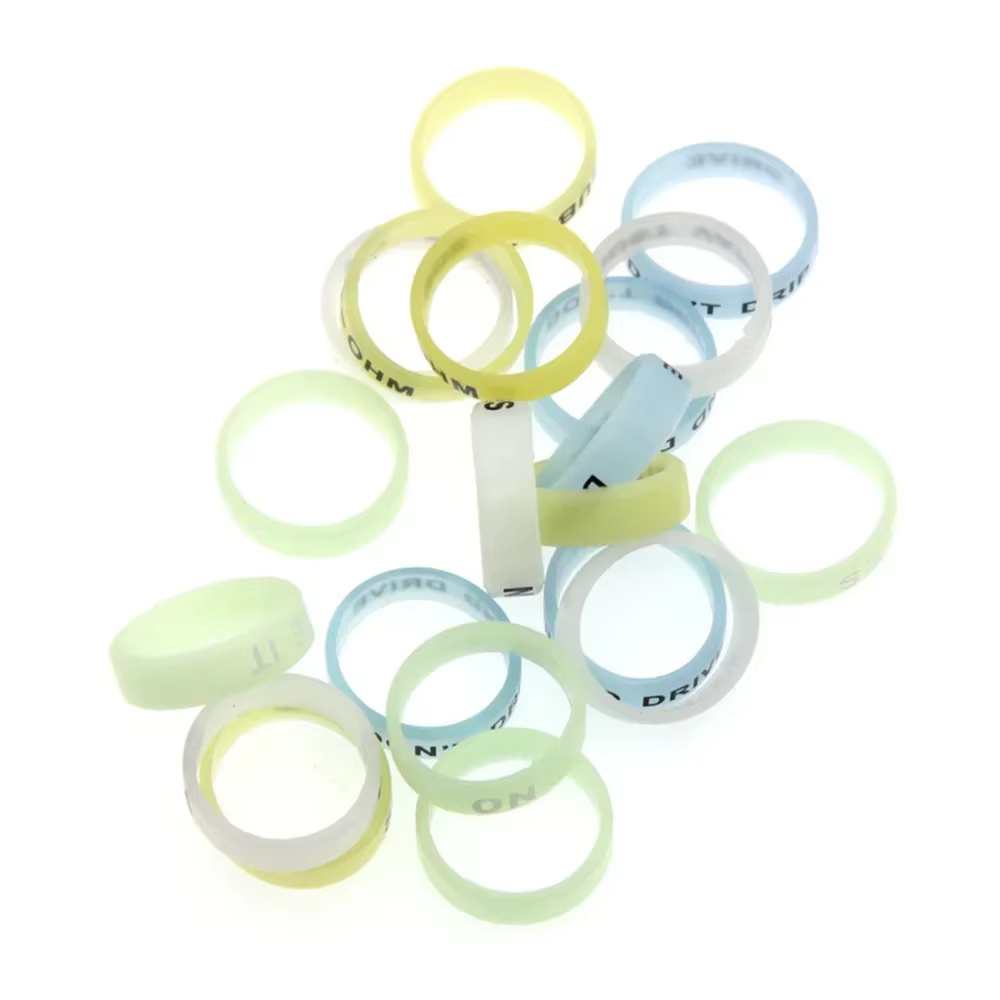 Anneau décoratif antidérapant en silicone fluorescent