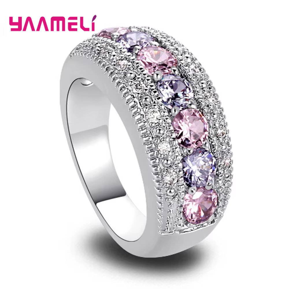 Bague de mariage en argent regardé 925 pour hommes et femmes