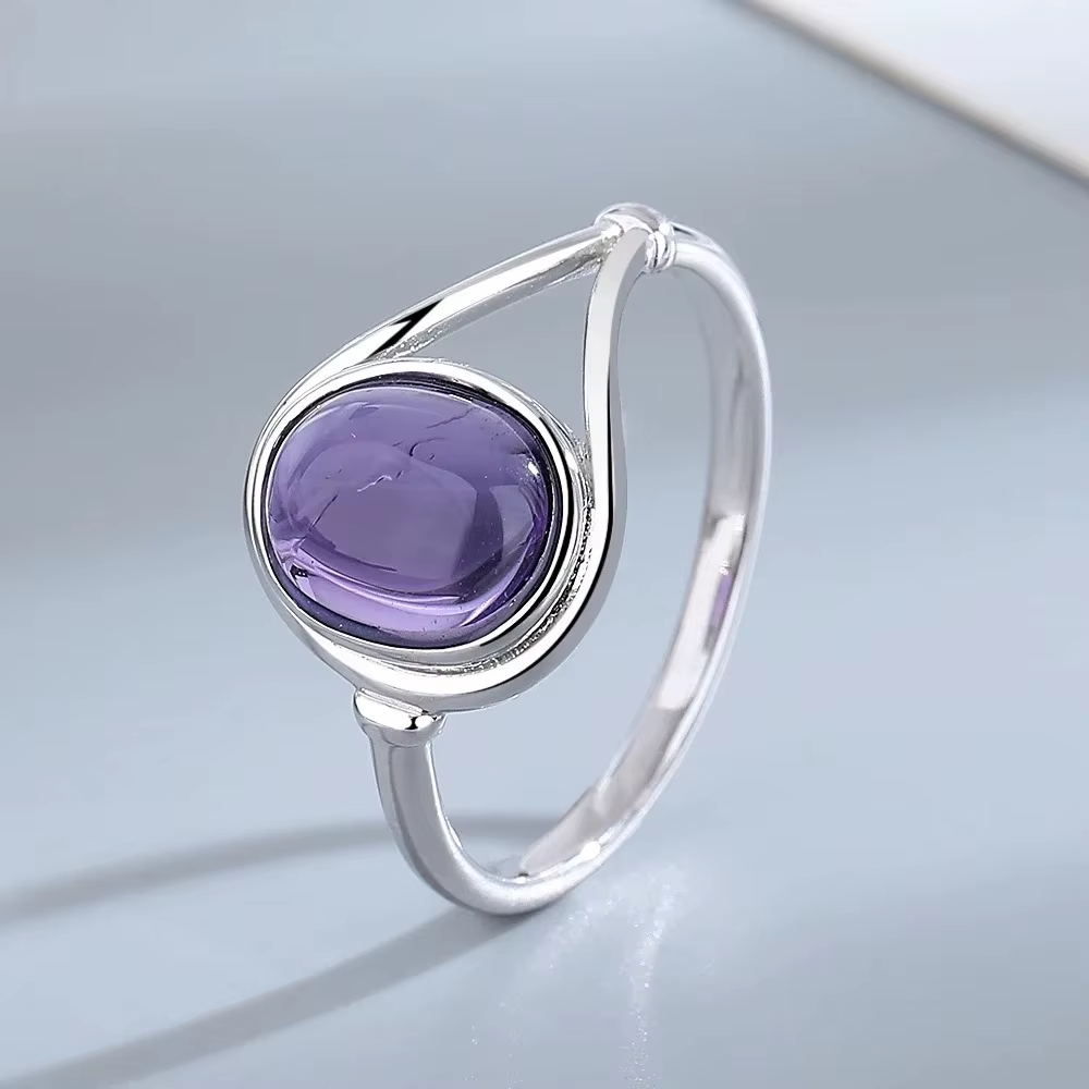 Bague plaquée argent 8x10MM