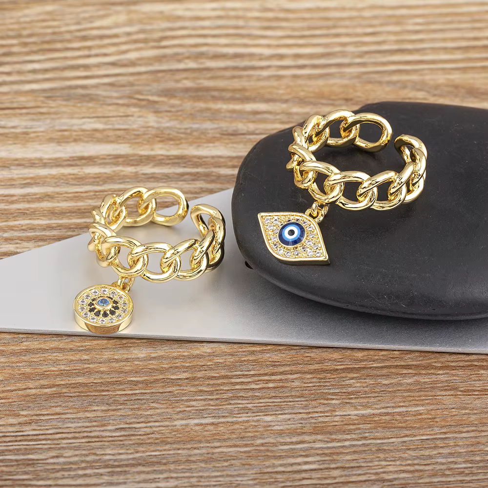Nidin-Bague pendentif classique Lucky Evil Eye