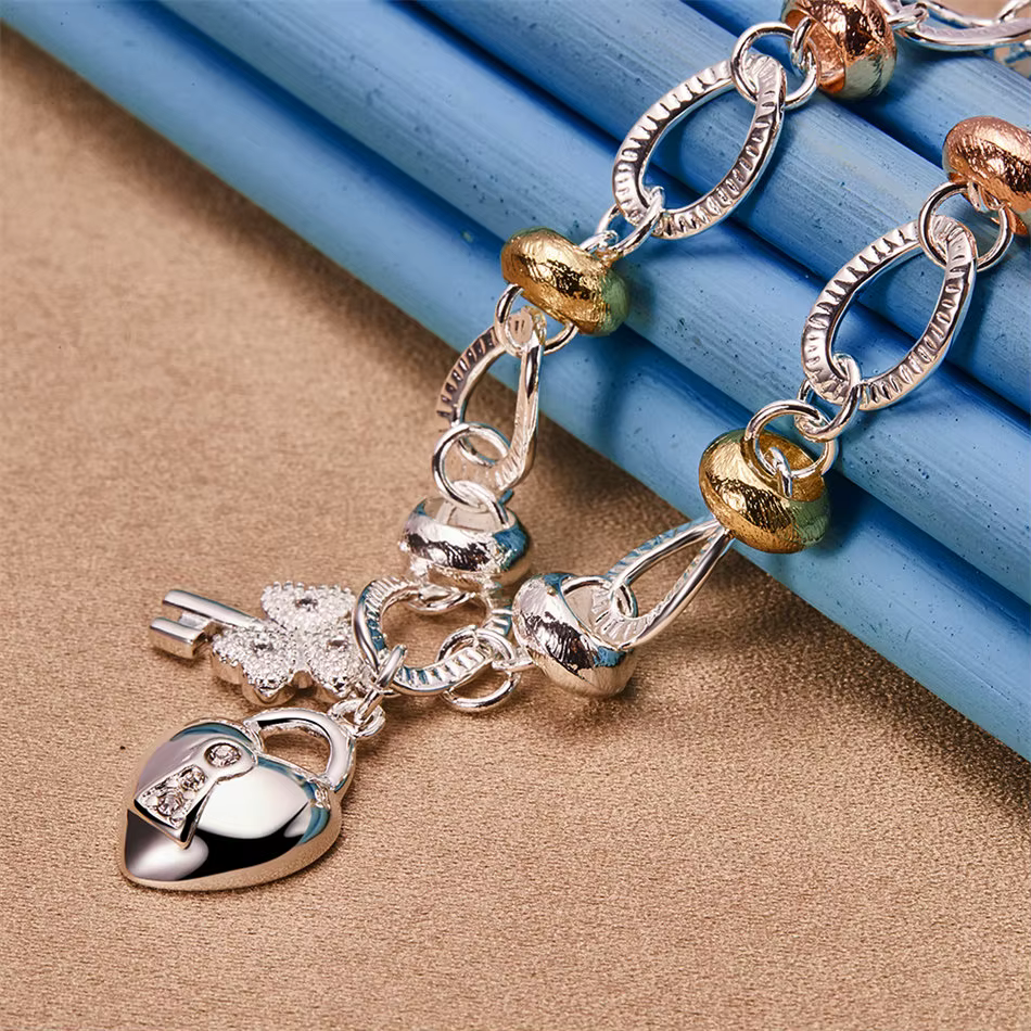 Collier Cadenas d'Amour Exquis en Argent Sterling 925 pour Femme – Accessoire de Mode Élégant pour Fête et Fiançailles