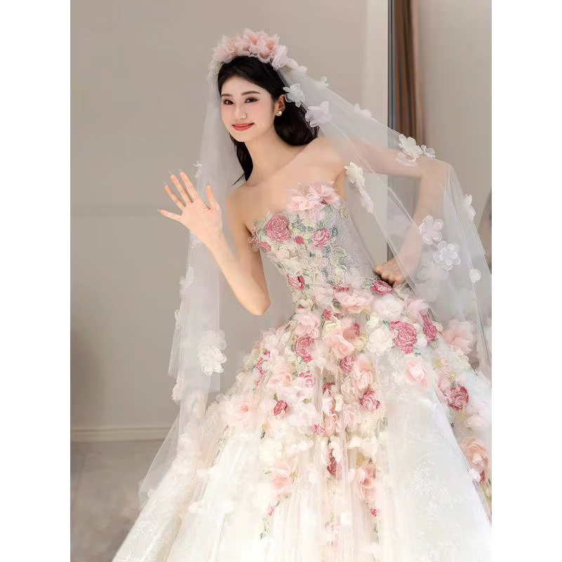 Robe de mariée princesse sans bretelles