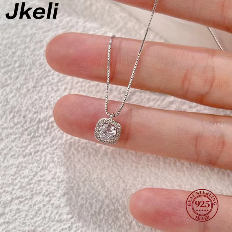 Jkeli 2026 NOUVEAU Collier Amour Scintillant en Argent Sterling 925 Collection Hiver