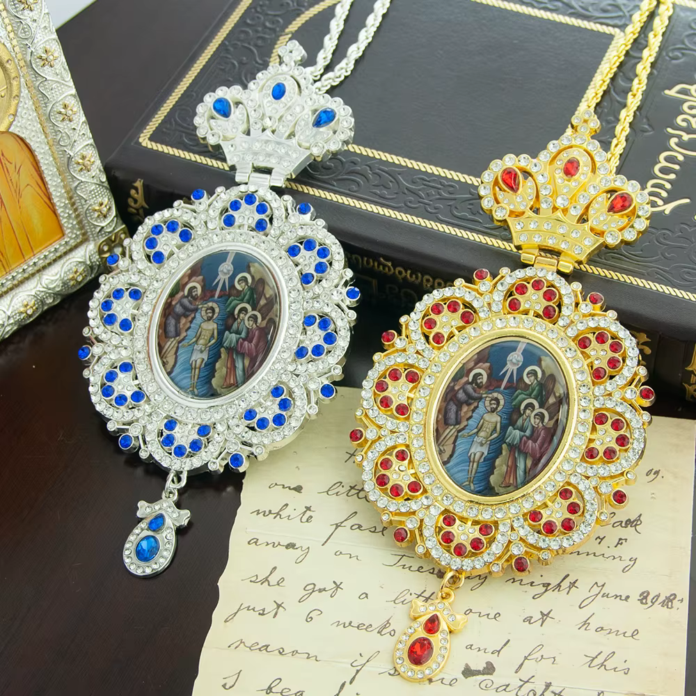 Pendentif ovale orthodoxe de la vierge marie