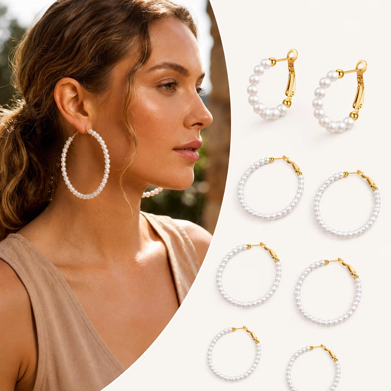 Boucles d'oreilles en perles pour femmes 20mm-60mm