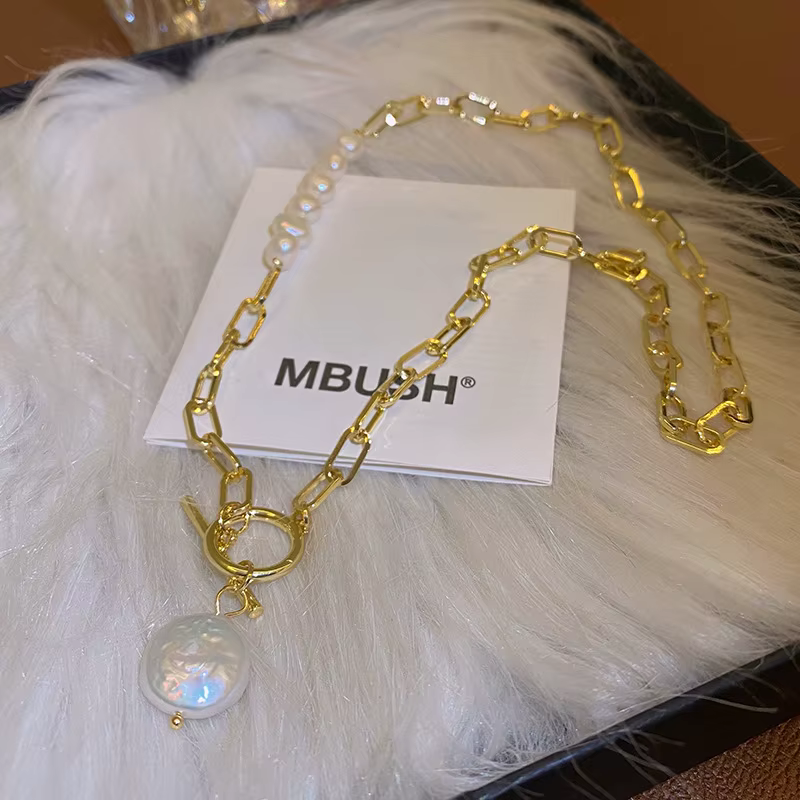 Bijoux originaux 100% naturel Baroque perle d'eau douce 14K or rempli femme asymétrie collier pour femmes cadeaux ne se décolore pas