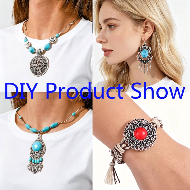 MJYA – connecteurs turquoise vintage