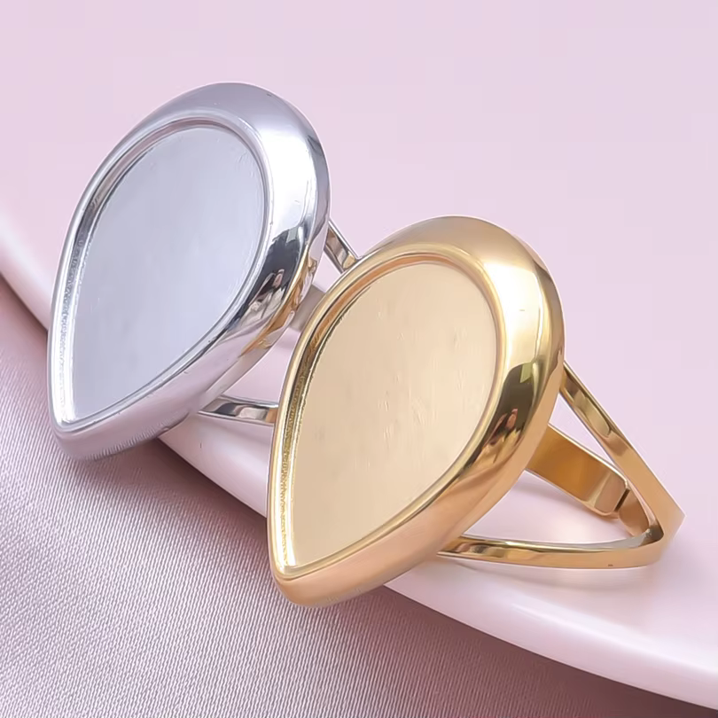 Bague à Double pont plaquée or