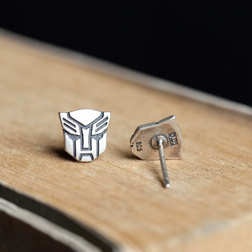 MKENDN délicat Mini Decepticons 925 en argent Sterling boucle d'oreille Vintage gothique personnalité boucles d'oreilles pas d'allergie qualité bijoux