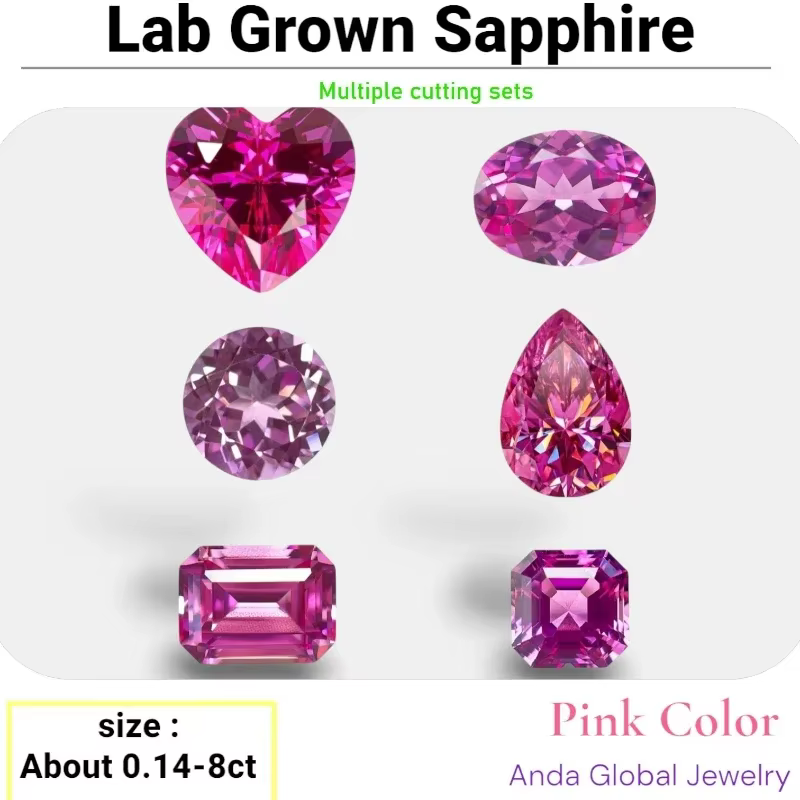 Saphir rose de laboratoire pour la fabrication de bijoux DIY : Bagues