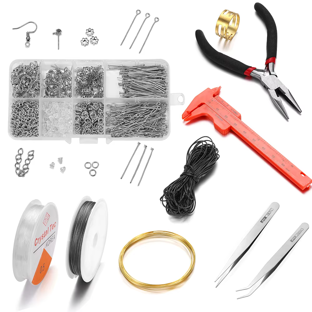 800 pièces Kit de démarrage de fabrication de bijoux boucles d'oreilles collier résultats bricolage perles pince outils