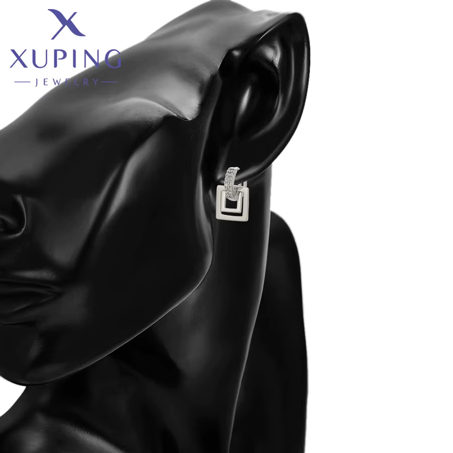 Xuping bijoux mode vente chaude carré Simple boucles d'oreilles pierre platine boucle d'oreille pour les femmes