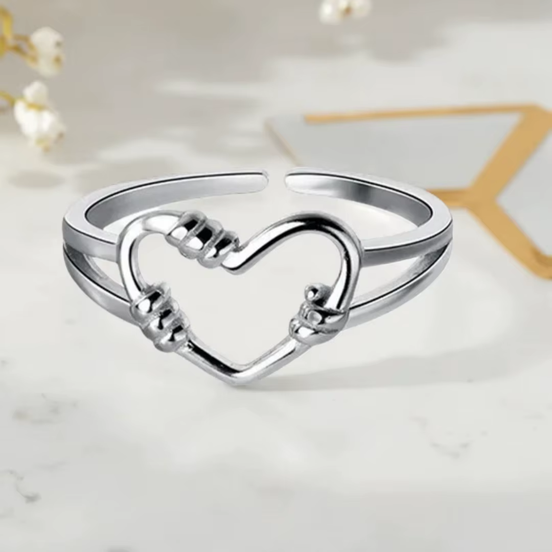 VOQ – bague rétro en forme de cœur pour femmes