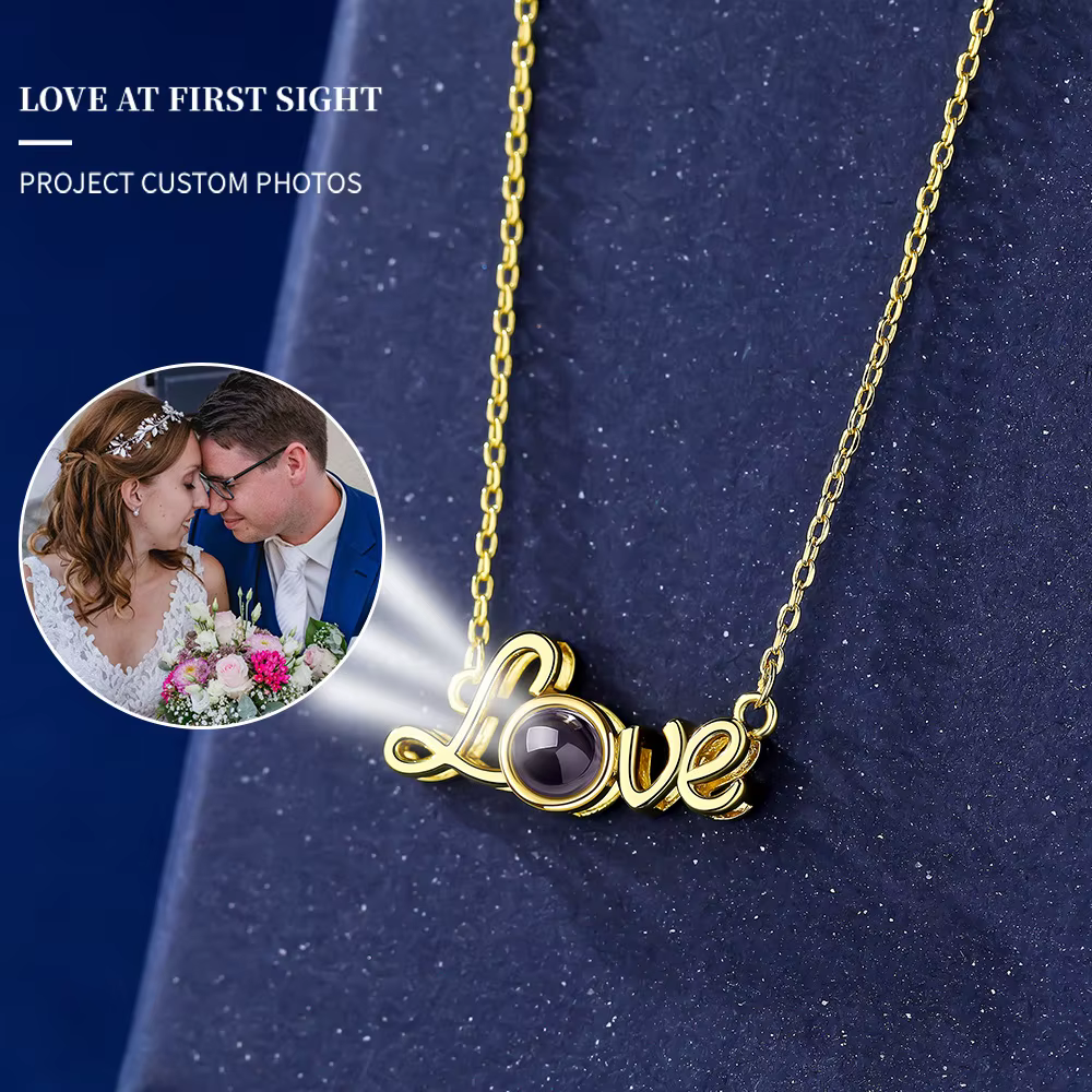 Collier avec projection de photo personnalisée | Pendentif souvenir personnalisé avec votre image à l'intérieur | Un