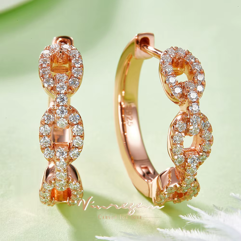 Vinregem 3EX VVS1 D 0.58CT vrais diamants Moissanite pierres précieuses boucles d'oreilles en argent Sterling 925 massif bijoux fins avec GRA vente en gros