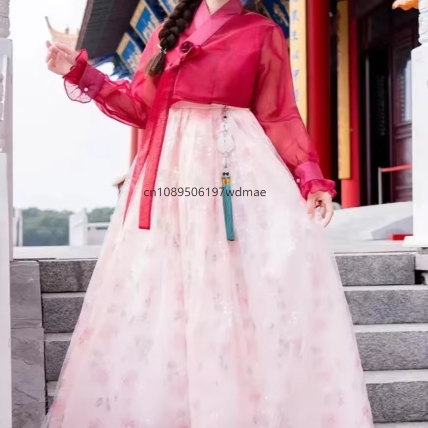Robe Hanbok Coréenne Traditionnelle Ancienne pour Danse Scénique