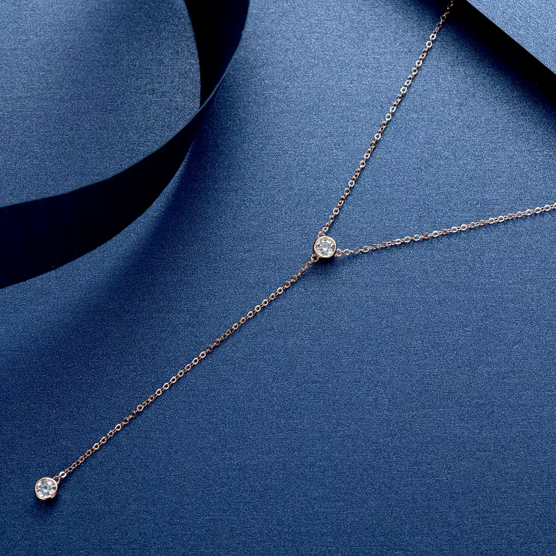 IOGOU D couleur Moissanite diamant collier pour femmes gland pendentif 925 argent or Rose/or jaune plaqué Sexy fille bijoux