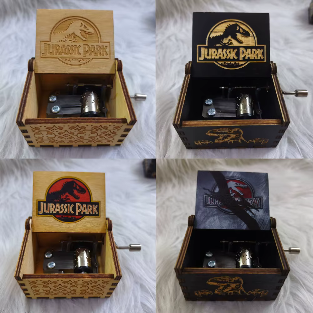 Boîte à musique en bois Jurassic Park
