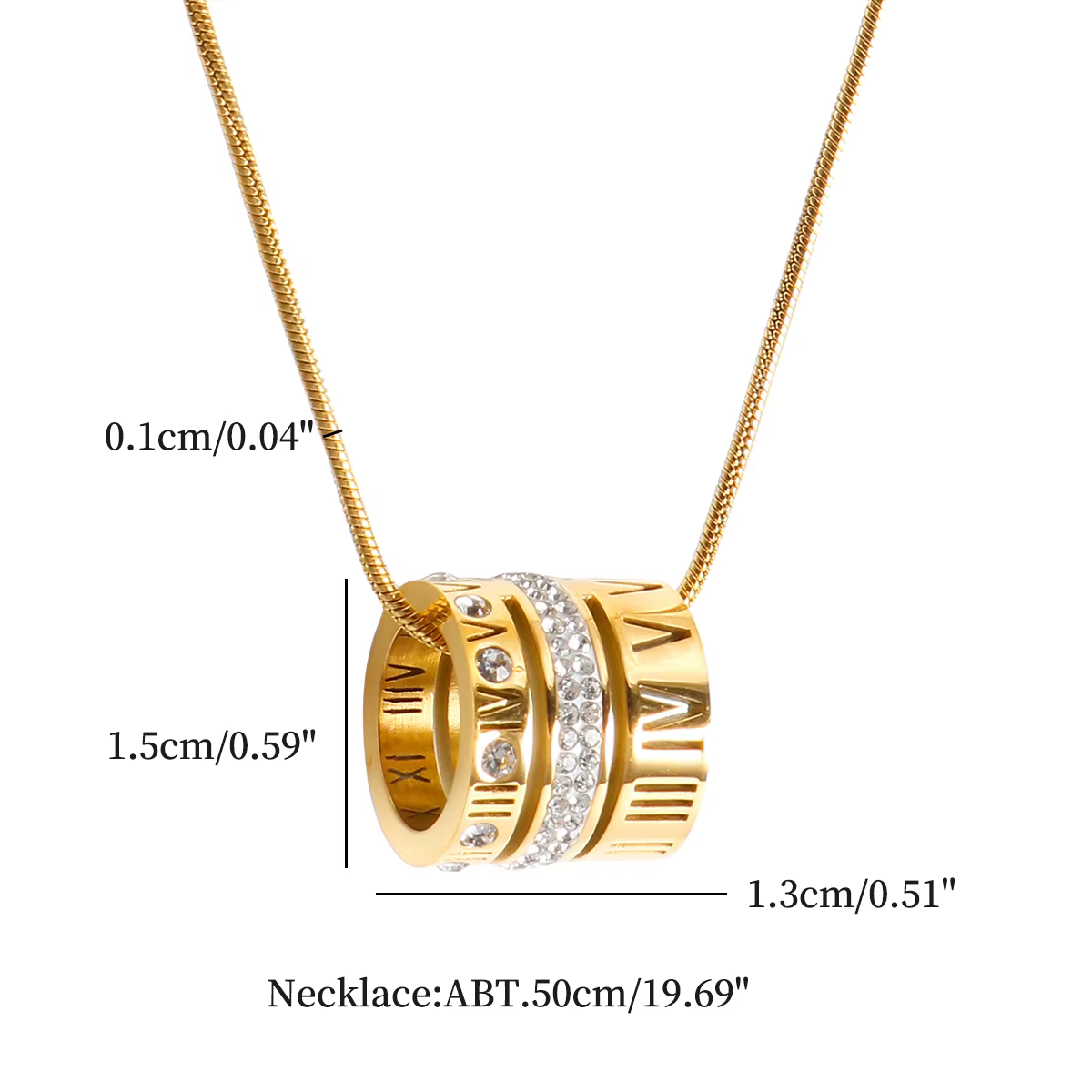 Collier incrusté de bijoux en acier inoxydable pour femme