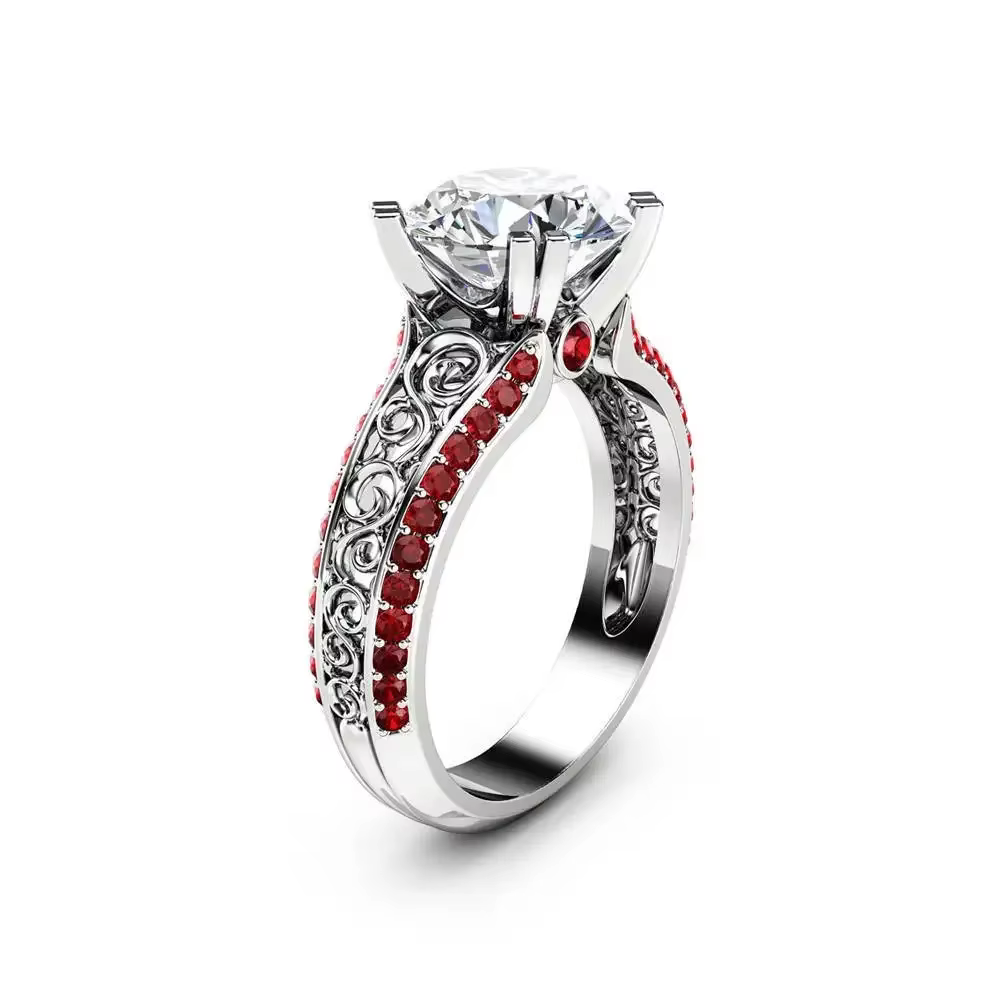 Bague fleur saphir bleu 14K or doigt diamant Bizuteria péridot Anillos De pierres précieuses rubis 1 carats anneaux Cirle délicats pour les femmes