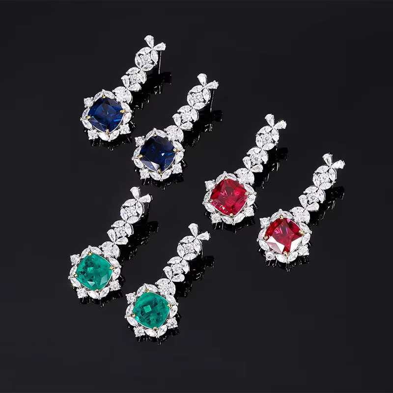 Boucles d'oreilles de luxe Bellux Fine Jewelry en argent S925 avec zircon synthétique