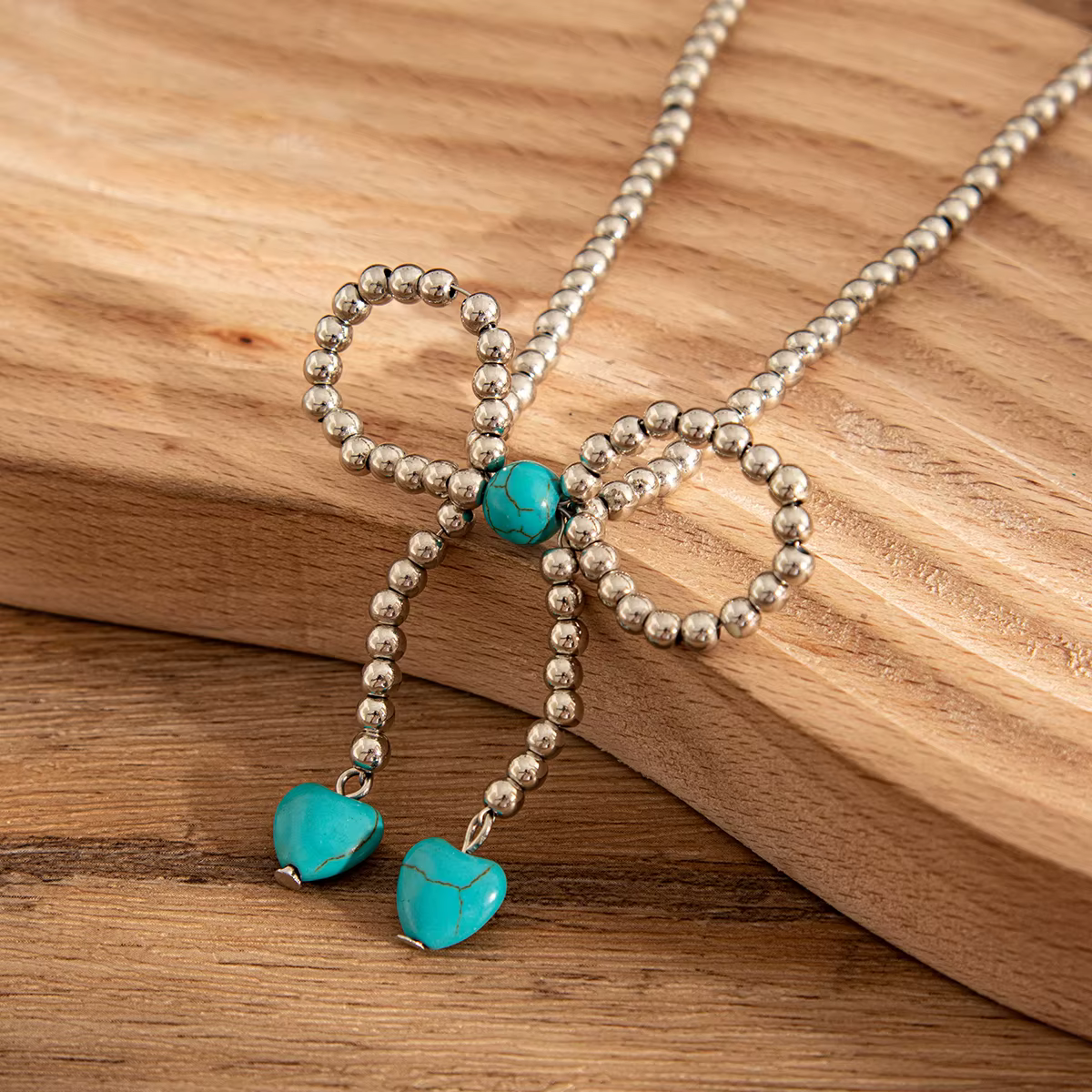 KunJoe-Collier ras du cou perlé avec nœud élégant pour femme