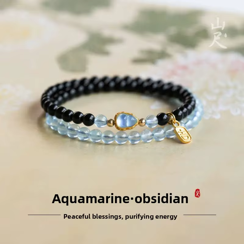 Bracelet en Obsidienne Naturelle pour Femme