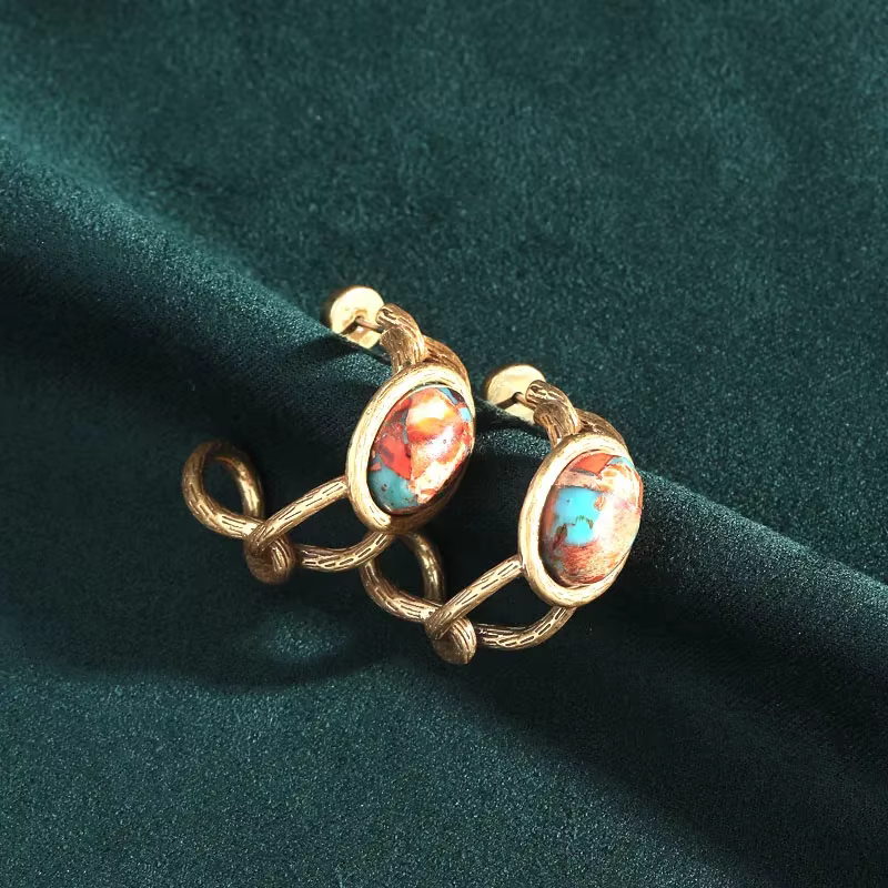 JOJewelry-Ensemble de boucles d'oreilles à clip ovales vintage pour femmes