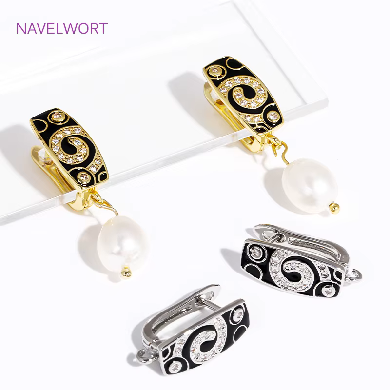 Luminaires de boucles d'oreilles en laiton plaqué or 18 carats