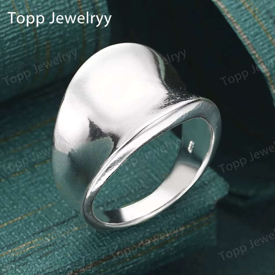 Nouvelle bague ronde brillante en argent sterling 925