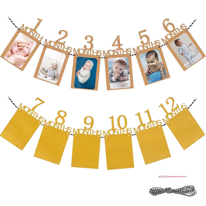 Banderole avec photo pour anniversaire de bébé