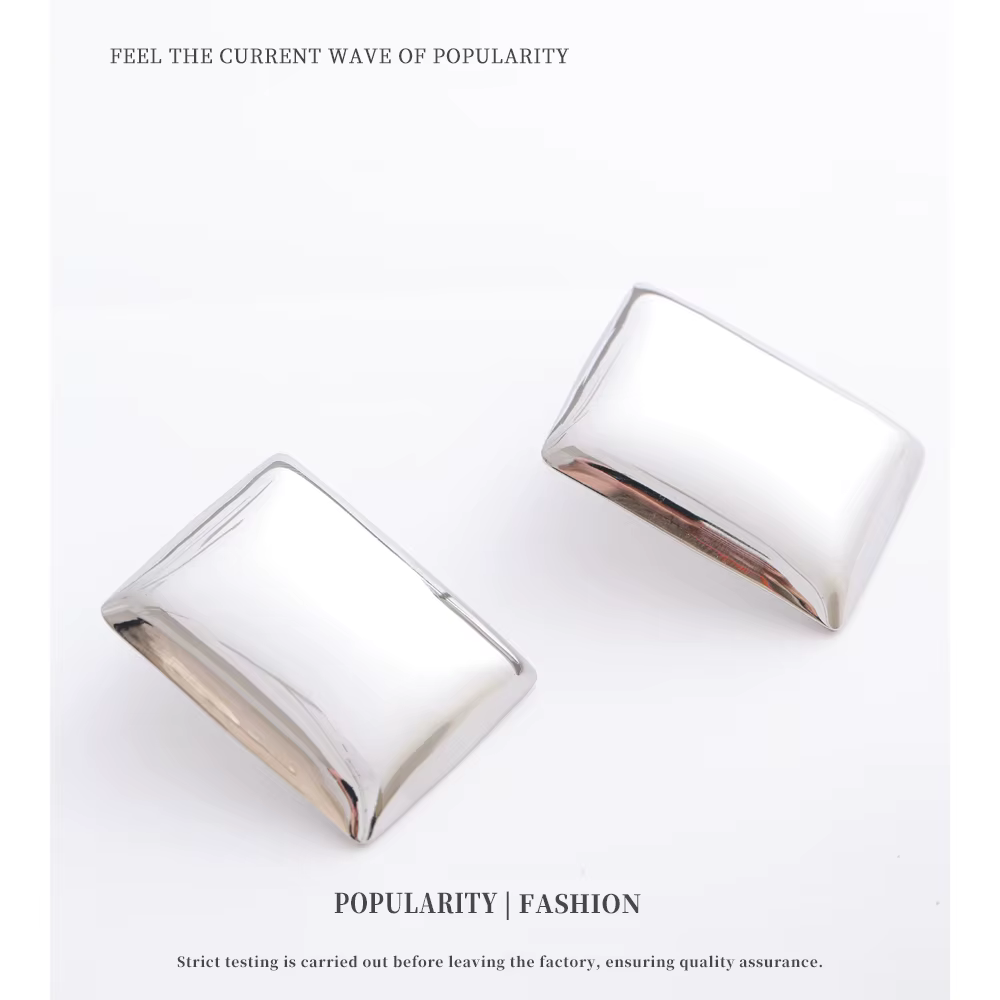 Boucles d'oreilles blocs d'acier inoxydable poli Design tendance sélectionné bijoux accessoires cadeaux en gros