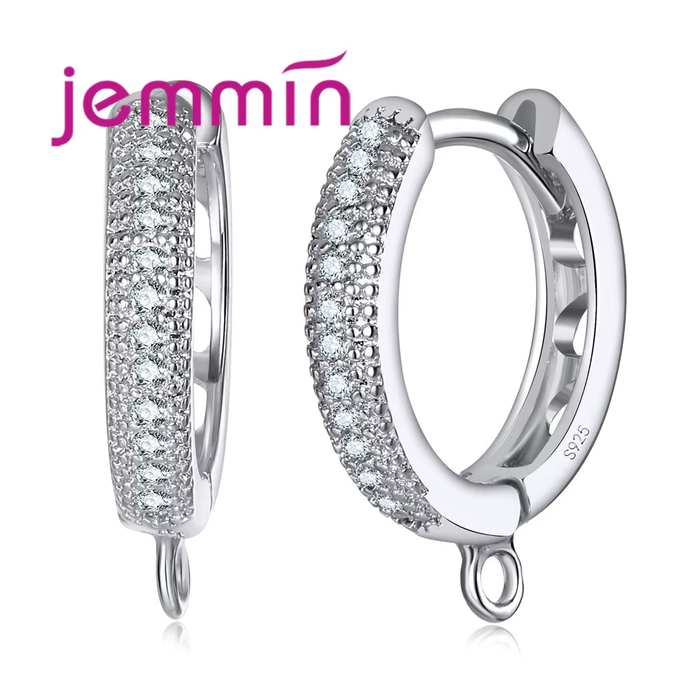 Boucles d'oreilles en argent Sterling 925 et zircone cubique