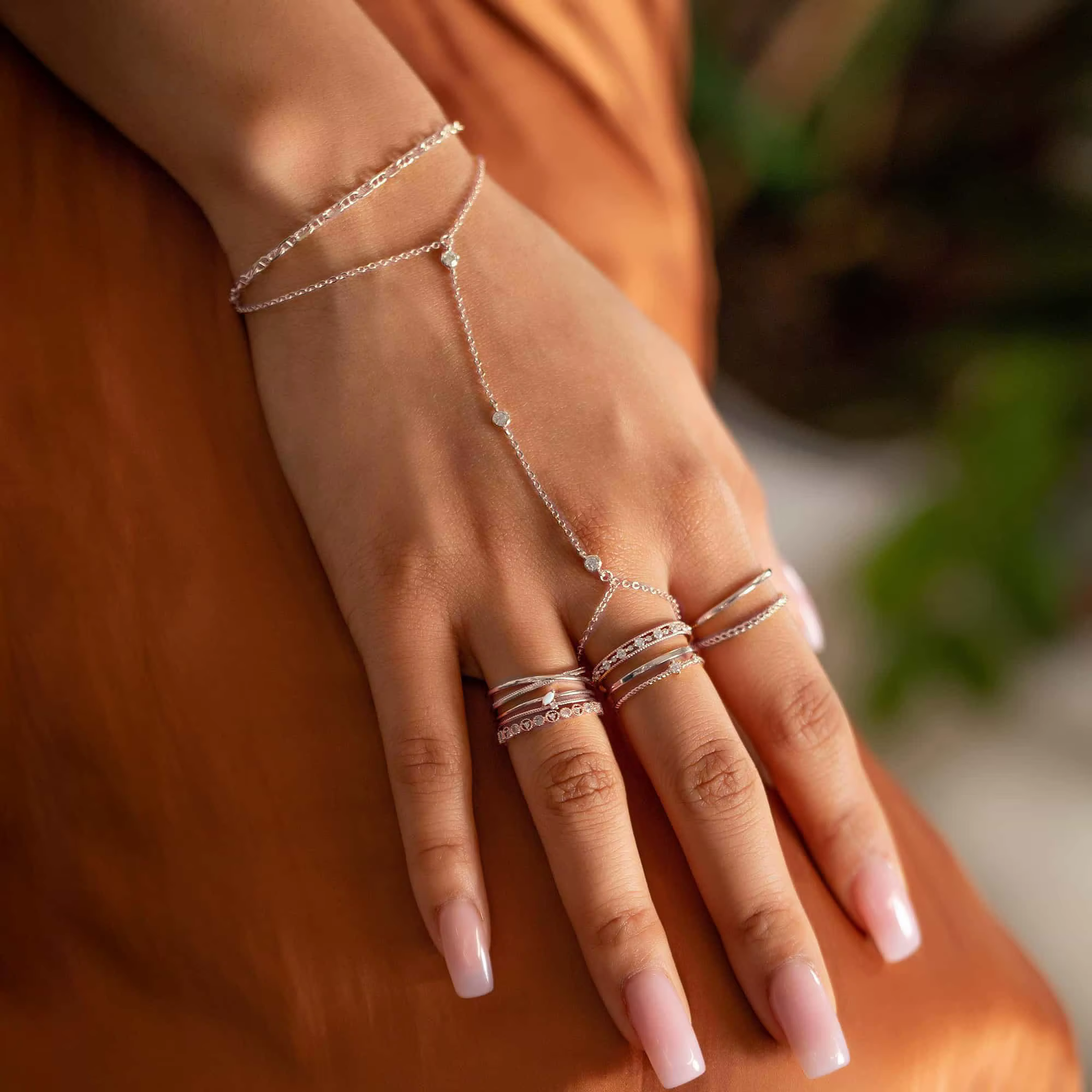 Bracelet chaîne pour femme en argent sterling 925