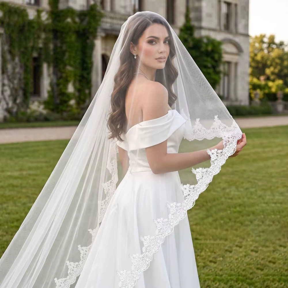 Voile de mariée Mantilla en dentelle intégrale
