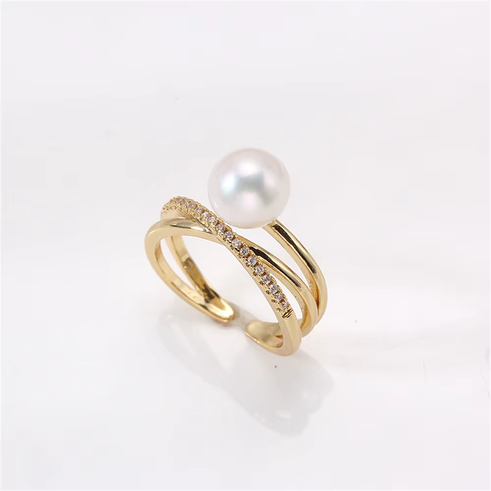 Bague de conservation de couleur plaquée or 14k