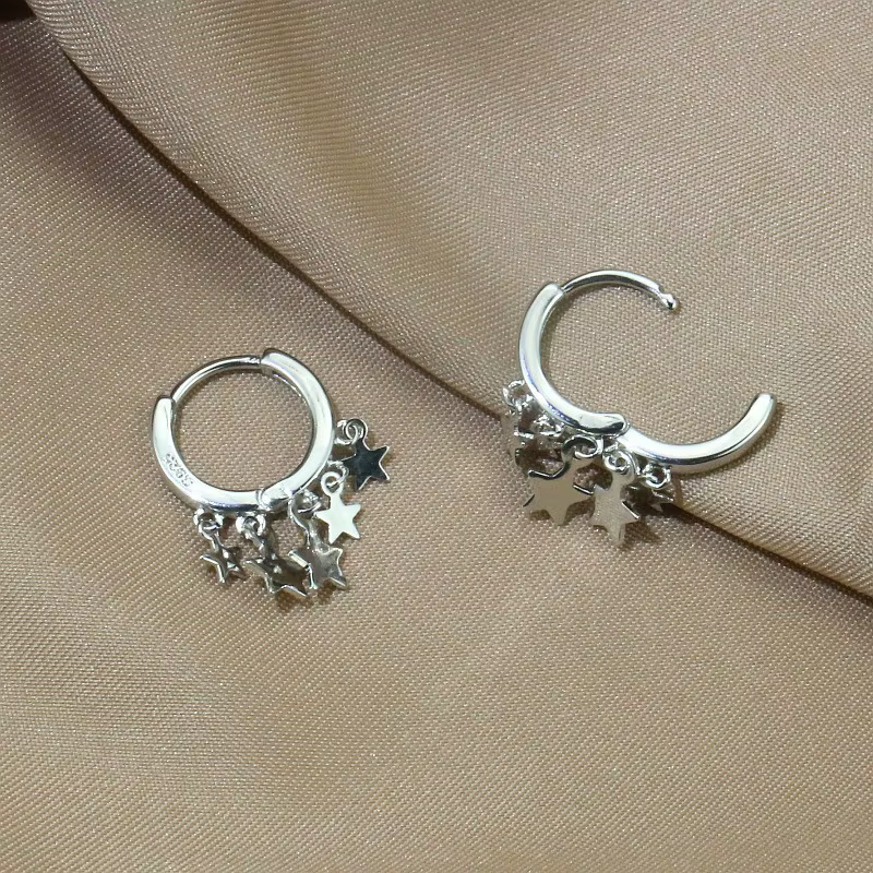 Boucles d'oreilles pendantes à pampilles étoiles plaquées or 18 carats pour femmes