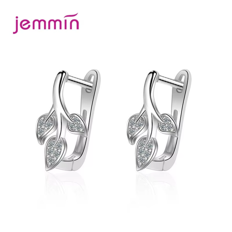 Boucles d'oreilles créoles en argent sterling 925 avec cristal autrichien et zircon transparent