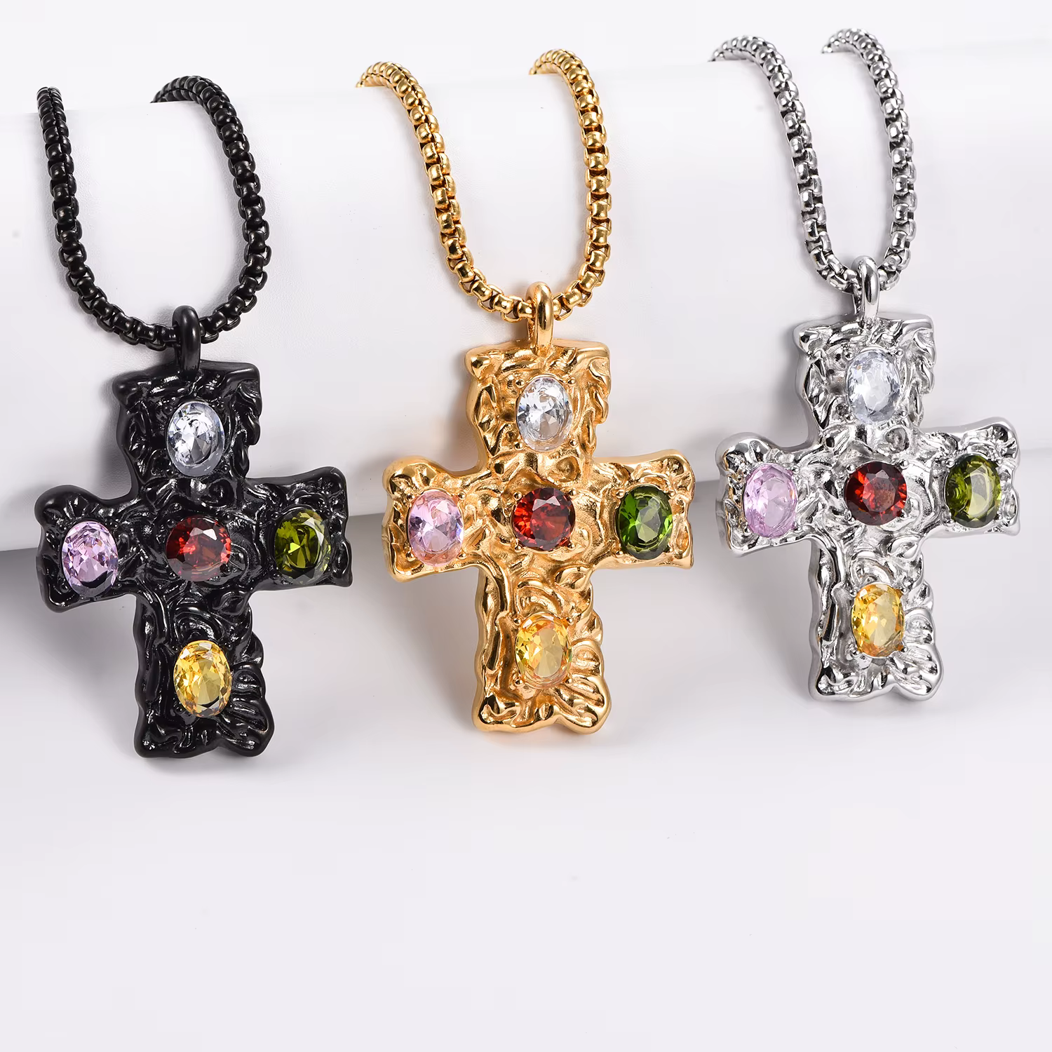 Bijoux Vintage pendentif croix en cristal pour femmes