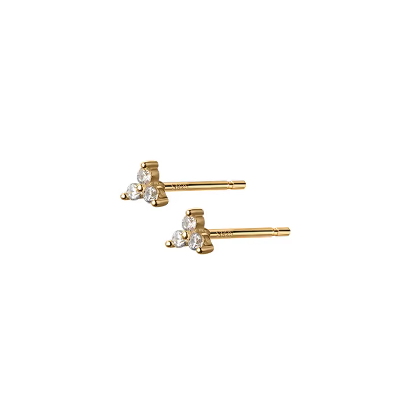 Mini boucles d'oreilles trèfle en cristal incrusté pour femmes
