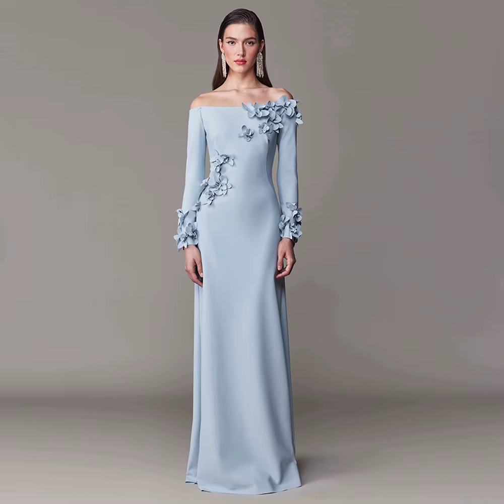Robe de Soirée Bleu Clair Personnalisée