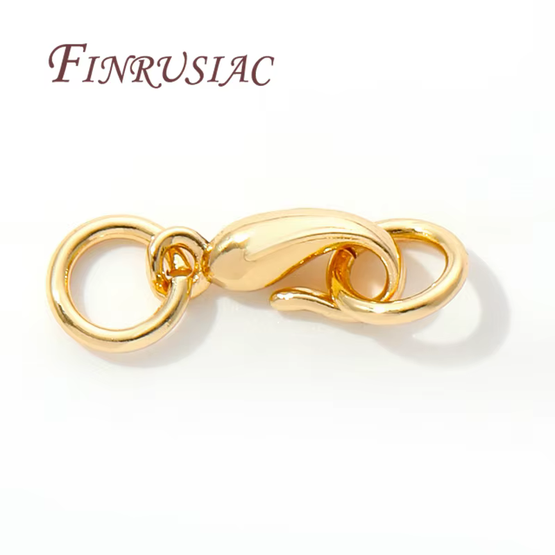 Fermoir pour bijoux plaqué or 14 carats avec connecteurs à anneau ouvert pour accessoires de collier